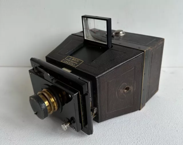 Ancien appareil photo panorama jumelles photographique E.Mazo 1900 plaque 9x12