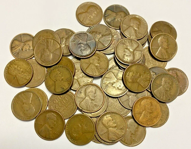 1924-S  Lincoln Wheat Cent Cull/AG Roll   50 Coins!  Better Date