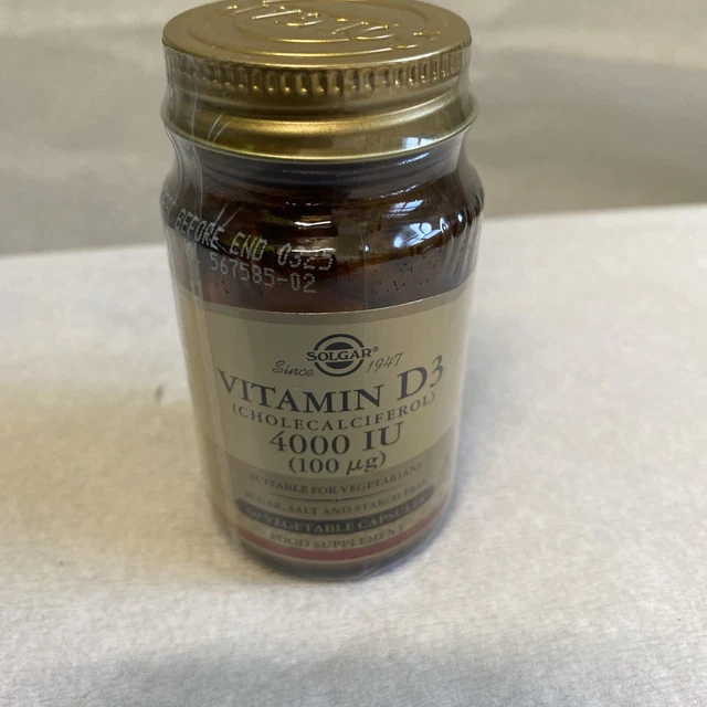 SOLGAR VITAMIN D3 4000iu (100µg) 60 Vegetable Capsules £12.00