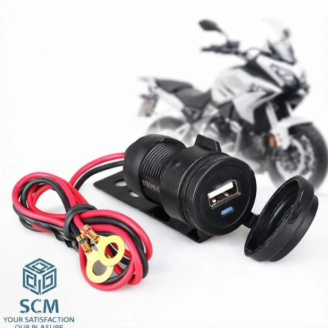 VeVaad Accendisigari per moto, 12-24V 240W Presa di alimentazione con manubrio, UniV/e*rsal Impermeabile Accendisigari ad alta potenza