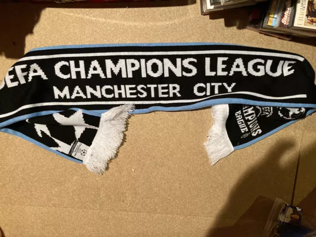 Manchester City FC Scarf UEFA Champions League Supporter Official Merch