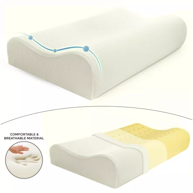 Memory Foam Pillow Contour Neck Back Support Orthopaedic Firm Head Pillows