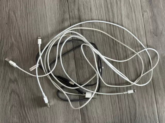 Bundle Of 4 USB To Lightning Cables, Misc (Original Apple, Anker), All Work Well