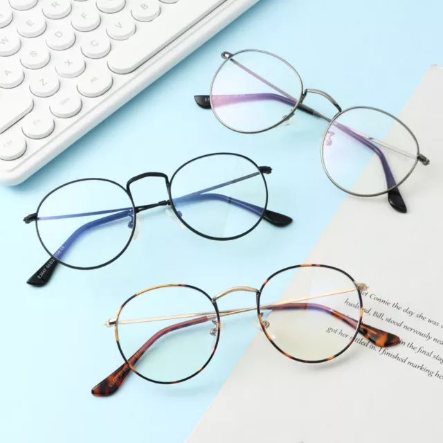 Round Eyeglasses Anti-Blue Light Glasses Computer Goggles Optical Frames