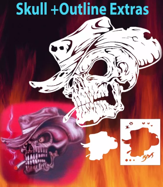 Mini Skull 2 Special Two Layer Airbrush Stencil Spray Vision Template air brush