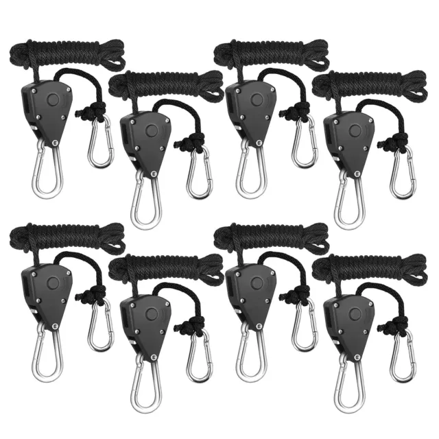 8 pcs Poulie Cliquets Heavy Duty Corde Clip Cintre Réglable Poulie De I8F5