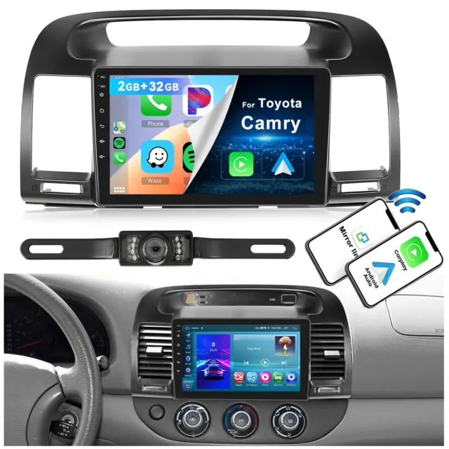 For 2000-2006 Toyota Camry Car Stereo Radio Auto Carplay Android 12 GPS BT Navi