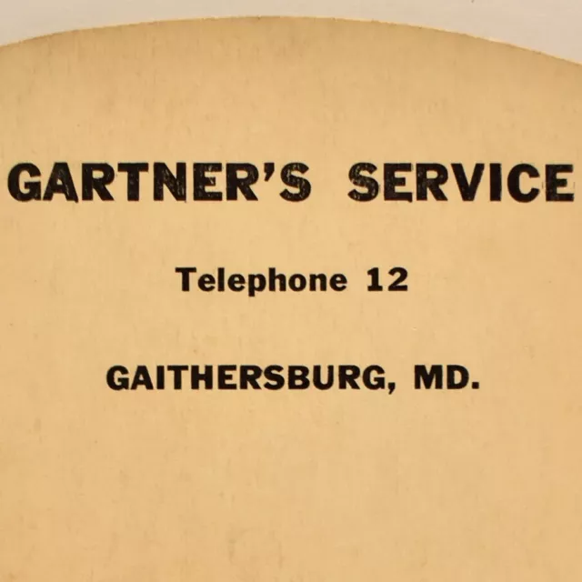 1920s Gartner's Service Car Repair Shop Gaithersburg Maryland Advertising Fan
