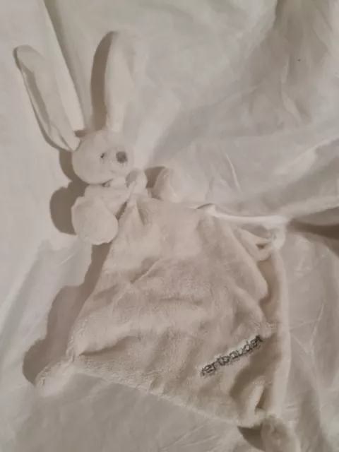 Doudou Plat Mouchoir Vertbaudet Lapin Blanc  Brodé Neuf