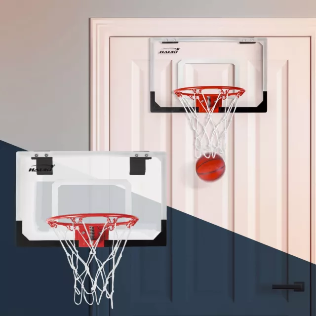 Panier de basket-ball avec panneau et filet rouge 3 ballons et pompe à balles