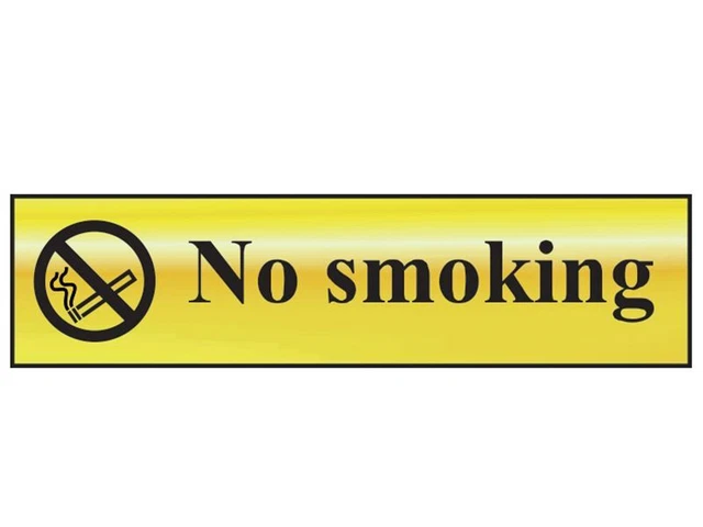 Scan - No Smoking - Polished Brass Effect 200 x 50mm