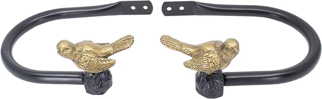 MERIVILLE Set of 2 Decorative Bird Window Curtain Holdbacks for Draperies