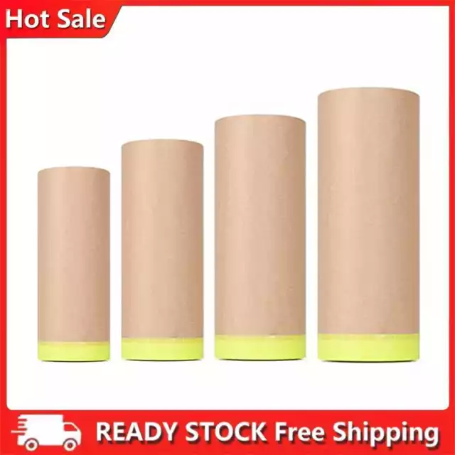 12m Spray Paint Masking Kraft Paper Film Barrier Car Renovation Protective Tapes