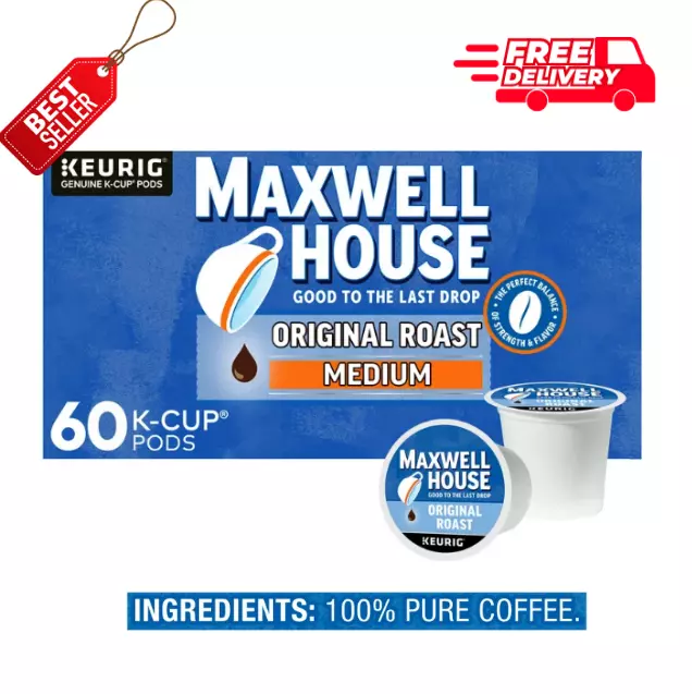 Maxwell House Original Roast Medium Roast K-Cup Coffee Pods, 60 ct. Box us