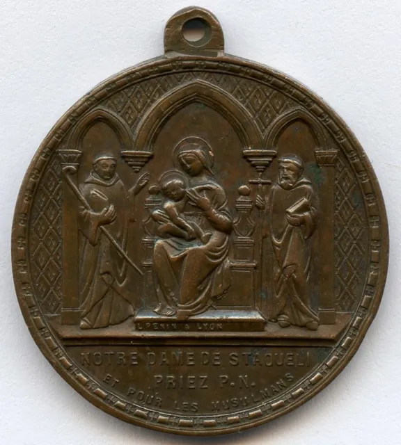 France Religious Algeria De La Trappe D'Afrique Pendant Medal by Penin 33mm 15gr