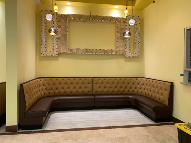 Restaurant Booth  U Shaped -Upholstered Diamond Tufeted Back in 36"h, 42"h,48"h
