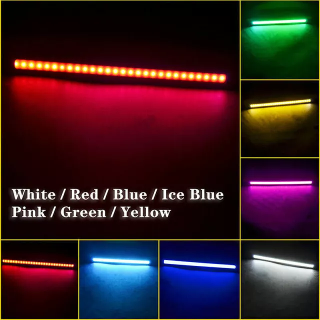 Waterproof 1-10 Pack 12V LED Strip DRL Daytime Running Lights Fog COB Car Lamp