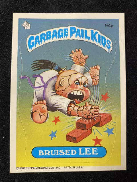 1986 Garbage Pail Kids Series 3  #94a Bruised Lee - Green Belt Error-Mega Rare