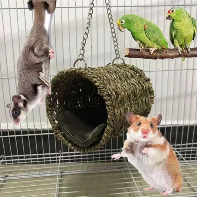 Wear Resistant Bird Nest Grass Hanging Parrot Pet Cage Ornament