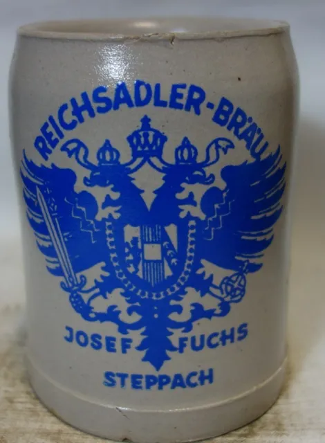 große Auflösung Bierkrug Nr. 0720 Reichsadler Bräu Steppach