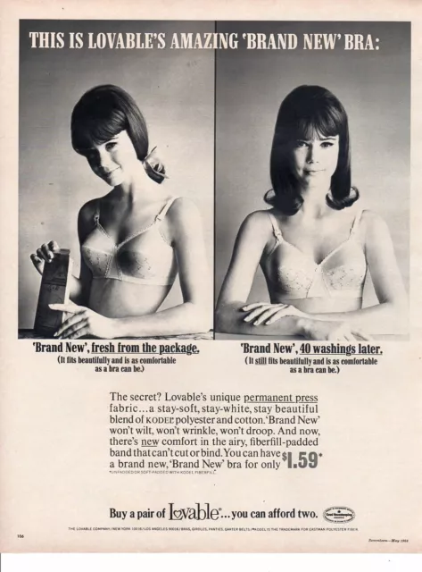 Vintage advertising print Fashion Ad Underwear Bali Bra Woman Caressed by  Satin