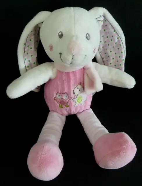 P6. Doudou Peluche Mots D'enfants Lapin Rose Blanc Ecureuil Hibou Chouette Ttbe