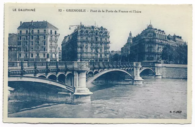 CPA " GRENOBLE - Pont de la Porte de France et l'Isère