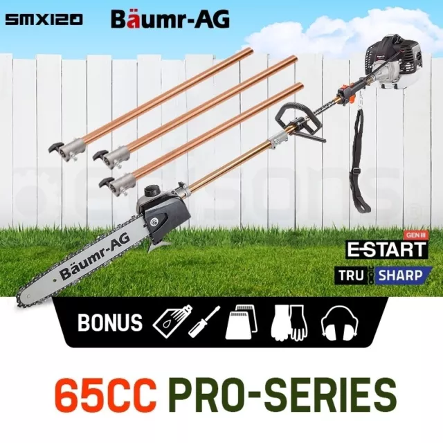 Baumr-AG 65CC Pole Chainsaw Saw Petrol Chain Tree Pruner Extendable Cutter