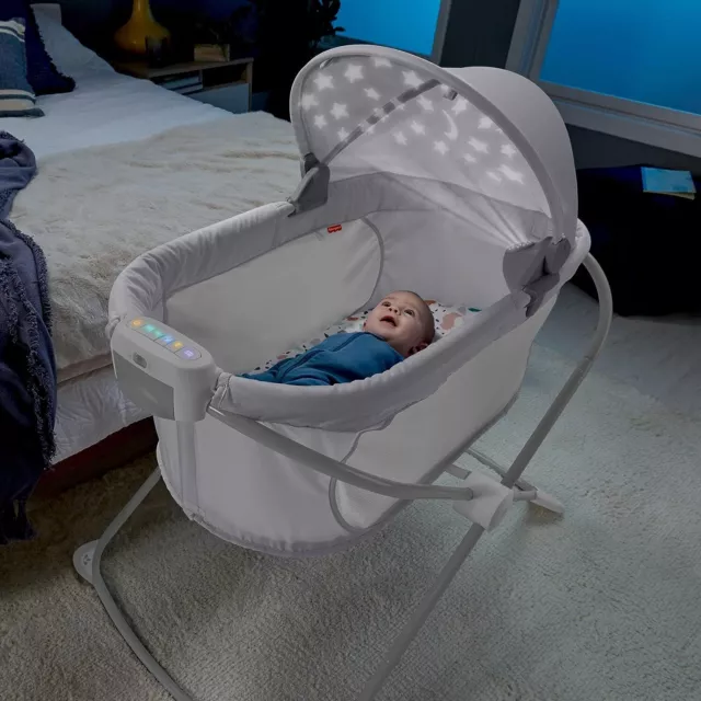 Fisher-Price Beistellbett mit Licht Musik Babybett Kinderbett klappbar tragbar 2