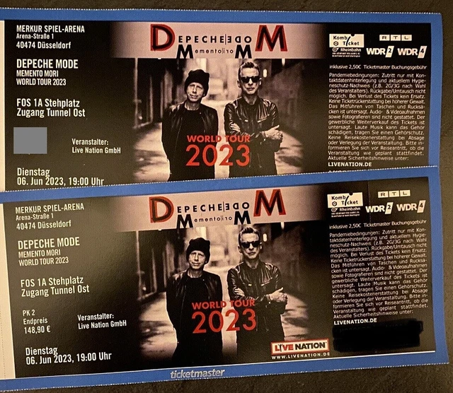 2x DEPECHE MODE Düsseldorf 06.06.2023 Front of Stage   FOS 1A * 2 Tickets