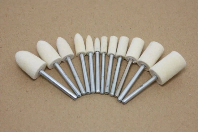 5PCS Shank Cone Felt Wool grinder Polishing Point Burs power Rotary Tool