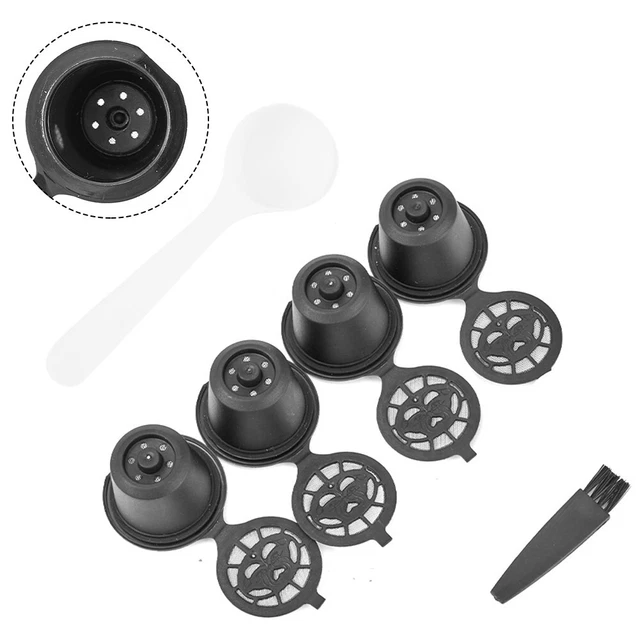Tazza Capsule Caffè Resistente alle Alte Temperature Plastica + Acciaio Inox 4 Pz