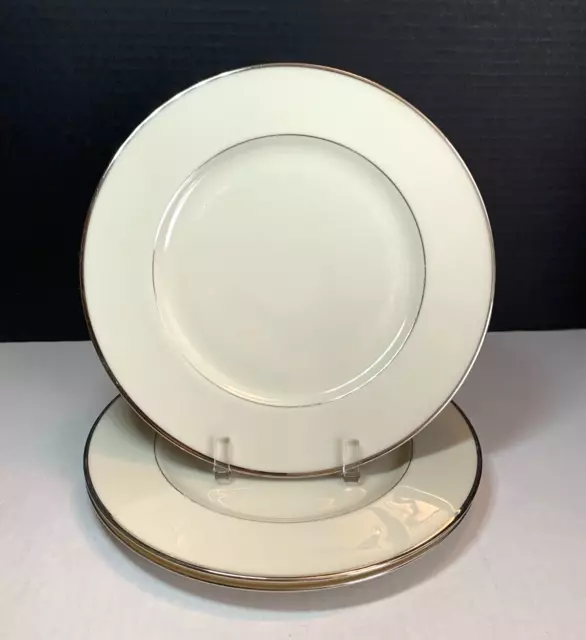 Lenox MONTCLAIR 10.5" Dinner Plates Platinum Trim Presidential - Set 3