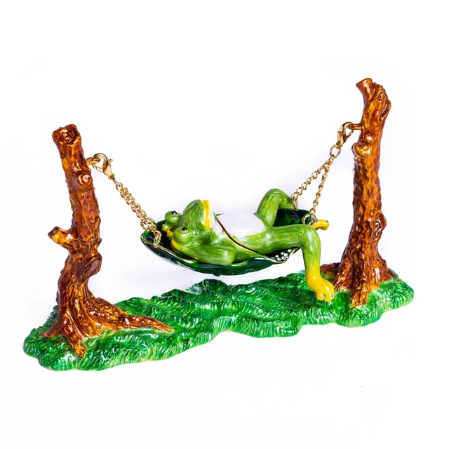 Grenouill Arbre LIMITÉE bijoux Fabergé faite à la main par Keren Kopal  cristaux
