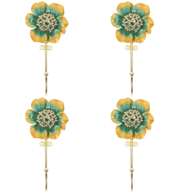 4x Vintage Retro Flower Shaped Decorative Wall Hook Antique Wall Hook