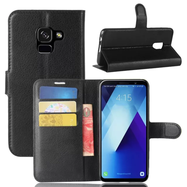 Étui Portable pour Samsung Galaxy A8 2018 Housse Portefeuille Coque Téléphone