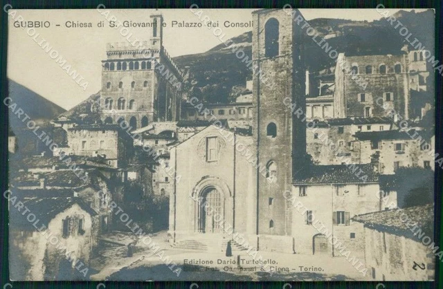 Perugia Gubbio Palazzo dei Consoli Chiesa di S. Giovanni Foto cartolina RB8300