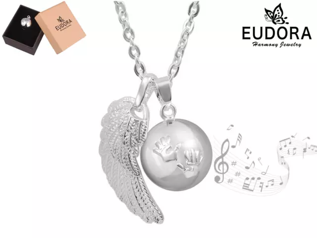 Collana Chiama Angeli Ciondolo Sonoro Gravidanza Charm Ali In Acciaio