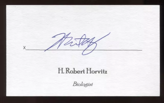 H. Robert Horvitz Signed 3x5 Index Card Signature Autograph Nobel Prize Biology