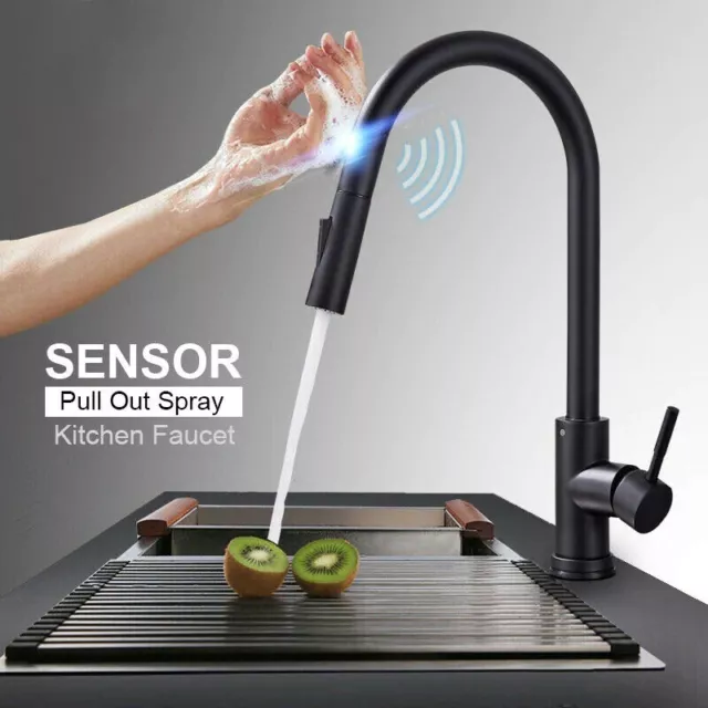 Smart Touch Kitchen Faucet Stainless Steel Pull Out Sink Touch Sensor Tap Spray