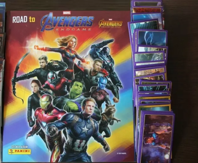 Panini Avengers Road end Game WITH ALL STICKERS TO COMPLETE ALBUM Marvel