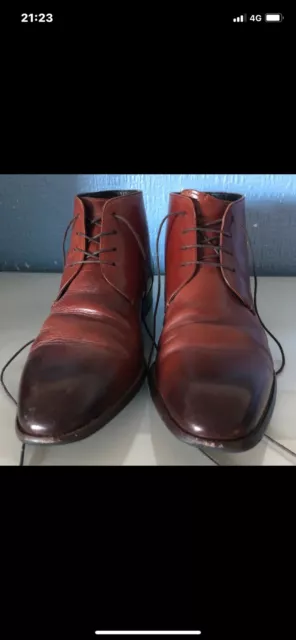 MEN’S DUNE EXCELLENT Quality Brown Leather Boots Size Uk87 Eu40 £15.95 ...