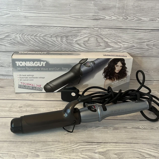 Barril rizado de cabello Toni & Guy turmalina onda y rizado 38 mm TG5388 en muy buen estado en caja