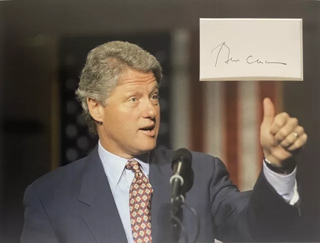 Bill Clinton  **HAND SIGNED**  16x12 Display  -  AUTOGRAPHED - Beckett