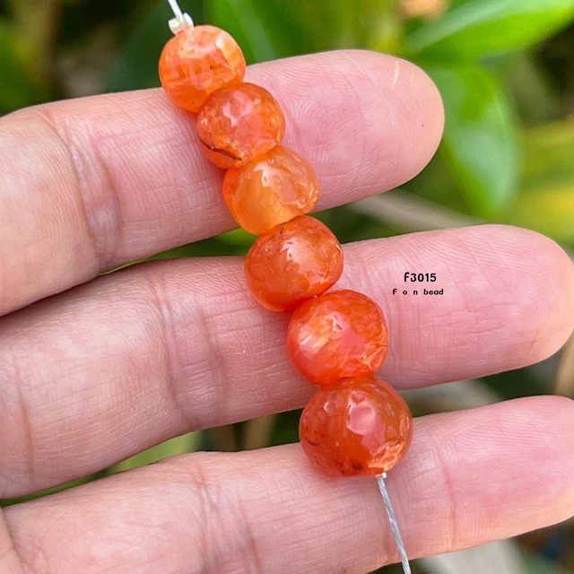 Set 6 Rare Ancient South East Asia Carnelian Stone Beads #F3015