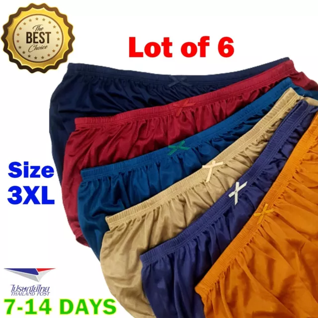 6X NYLON FULL Cut Panties Size 3XL Hips 44-54 Shiny Sissy Granny Asst.  Colors $27.59 - PicClick