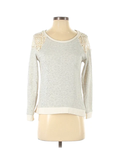 Pink Rose Women Ivory Sweatshirt S