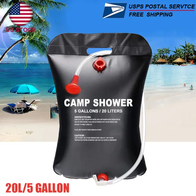 20L Water Bags Outdoor Camping Solar Heat Shower Bag Portable Compact Heated