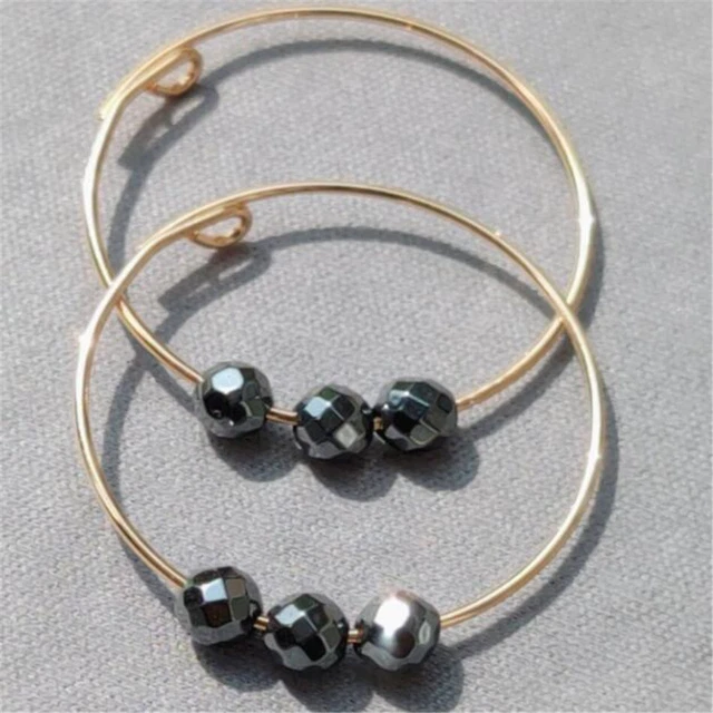 Elegant Natural Obsidian eardrop Earrings Ping Buckle 18KGP Thanksgiving Wedding