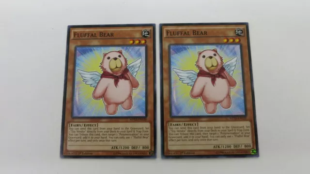2x 1ST EDITION MONSTER  FLUFFAL BEAR  MP15-EN139  COMMON  YUGIOH  NM / MINT